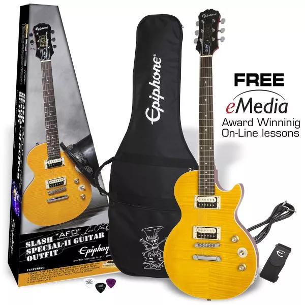 Pack guitare électrique Epiphone Slash AFD Les Paul Special-II Guitar Outfit - Appetite amber