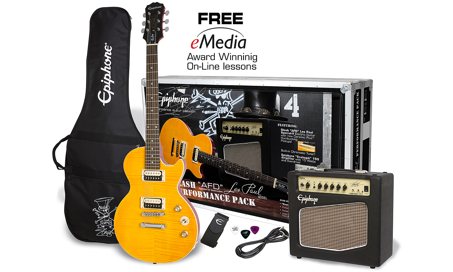 Epiphone Les Paul Slash Afd Performance Pack Ch - Appetite Amber - Pack Guitare Électrique - Variation 1