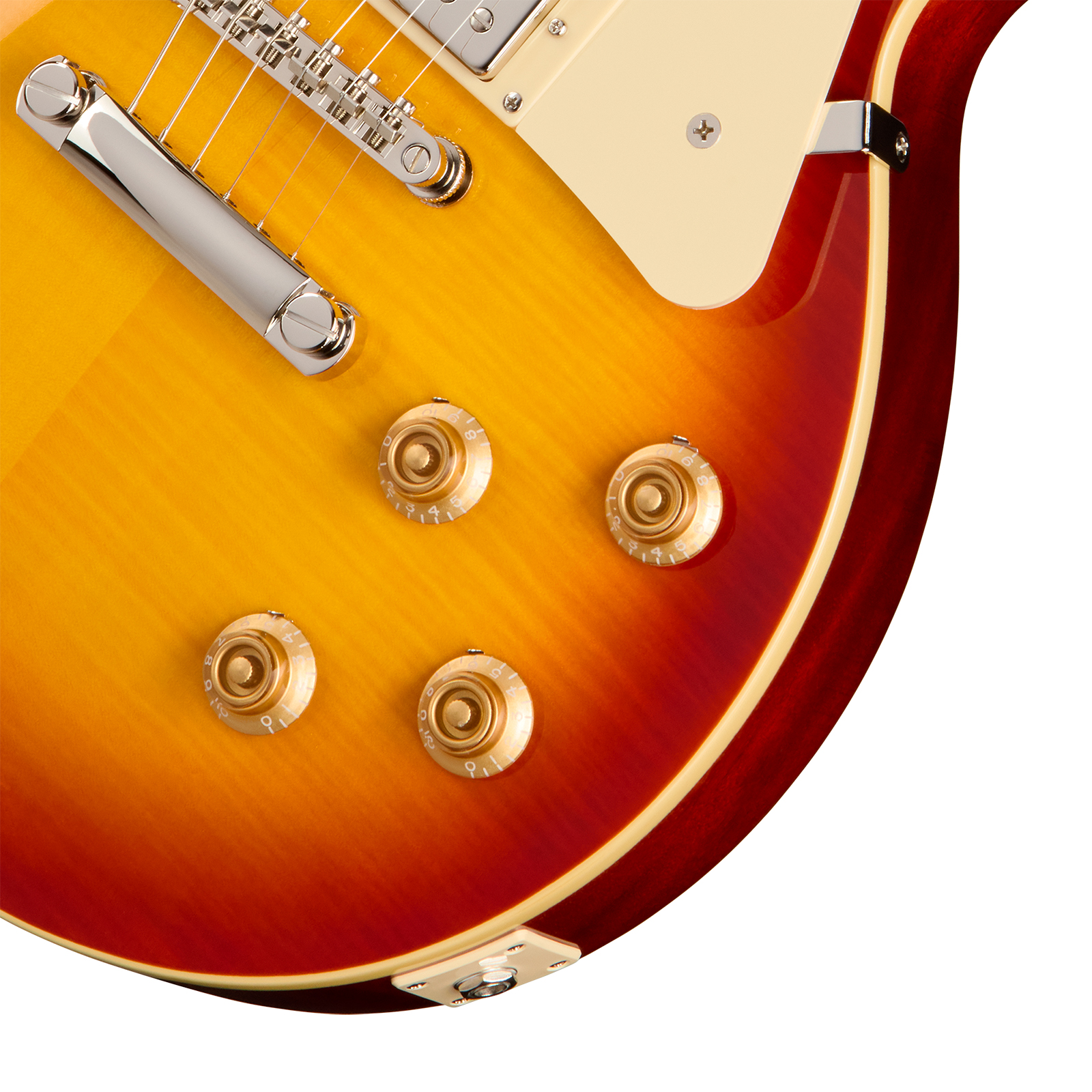 Epiphone Les Paul Standard 50s Figured Ibg Original 2h Ht Rw - Washed Cherry Sunburst - Guitare Électrique Single Cut - Variation 3