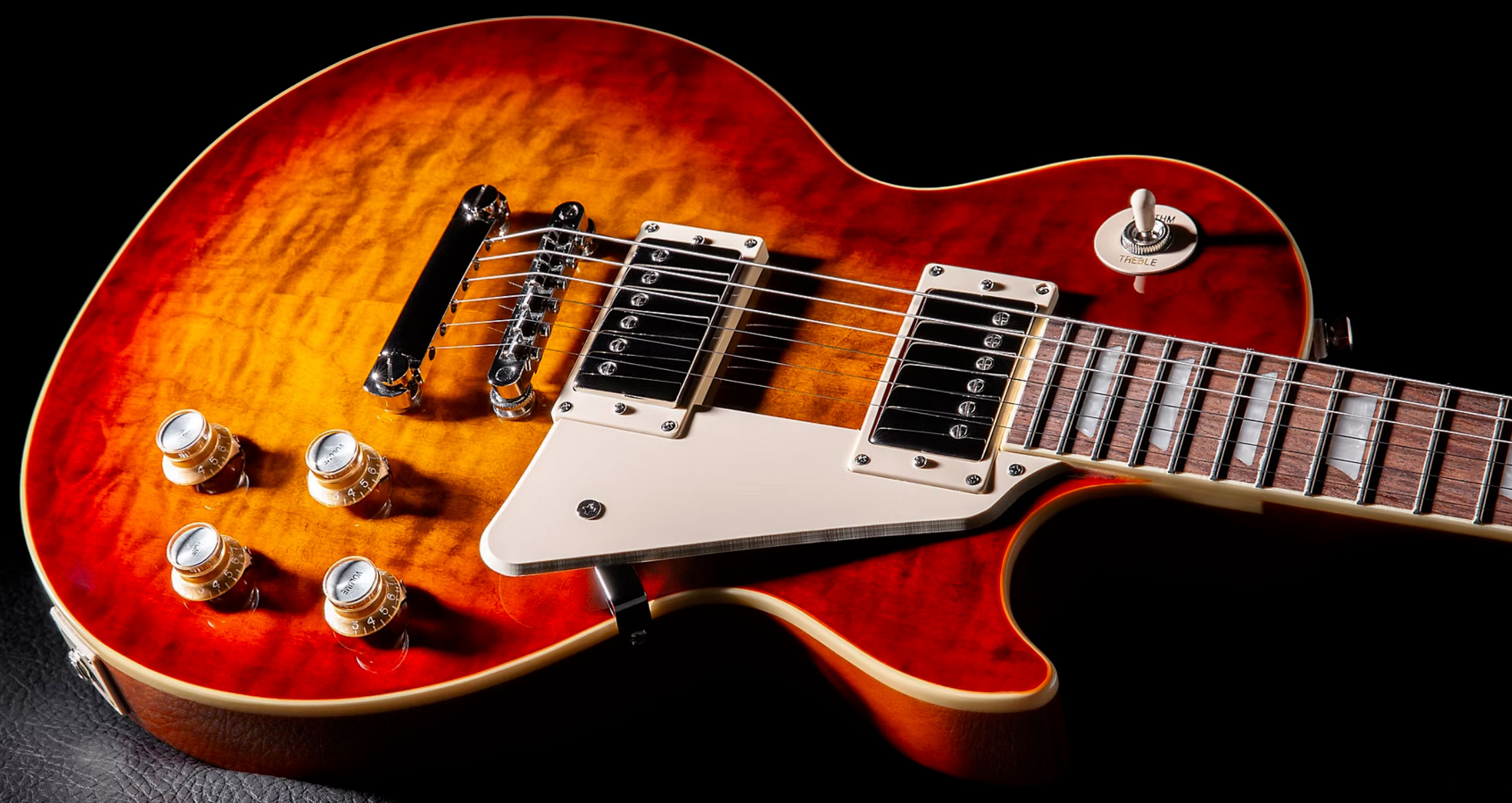 Epiphone Les Paul Standard 60s Quilt Top Ltd Ibg Original 2h Ht Lau - Washed Cherry Sunburst - Guitare Électrique Single Cut - Variation 3