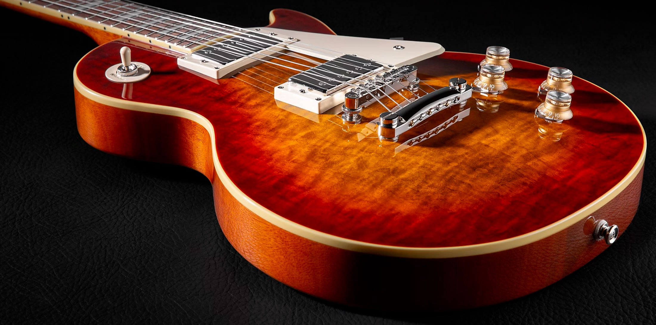 Epiphone Les Paul Standard 60s Quilt Top Ltd Ibg Original 2h Ht Lau - Washed Cherry Sunburst - Guitare Électrique Single Cut - Variation 4