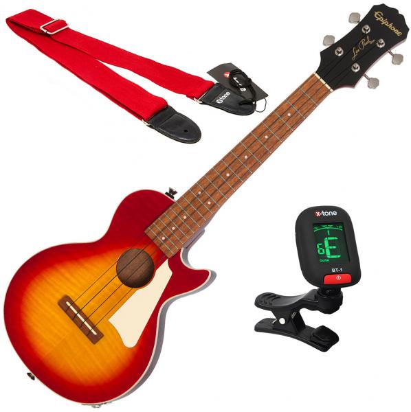 Les Paul Tenor Acoustic/Electric Ukulele Pack + X-Tone Accessories Pack  ukulele Epiphone