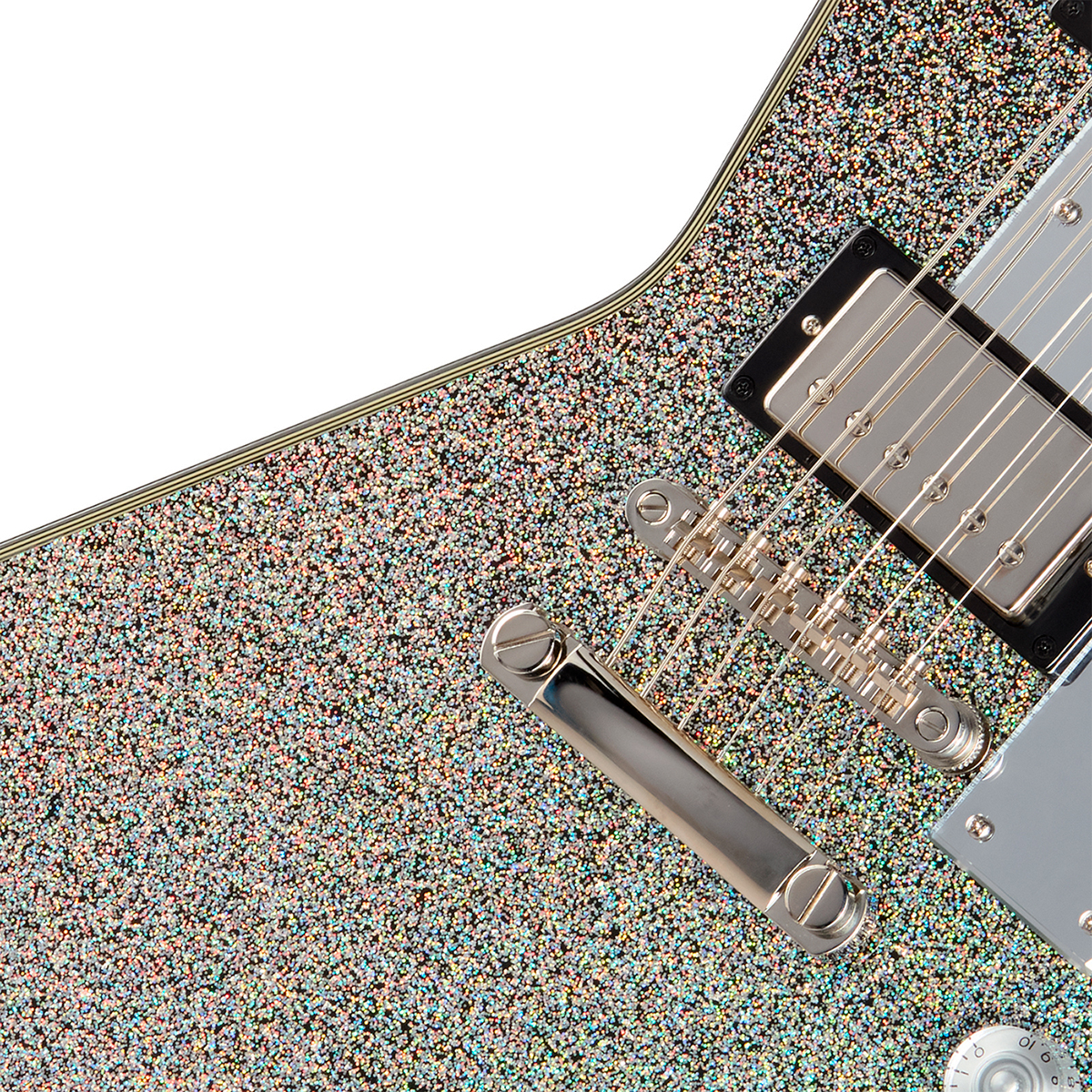 Epiphone Lzzy Hale Explorer Custom Signature 2h Ht Eb - Black Diamond Holographic Sparkle - Guitare Électrique MÉtal - Variation 2