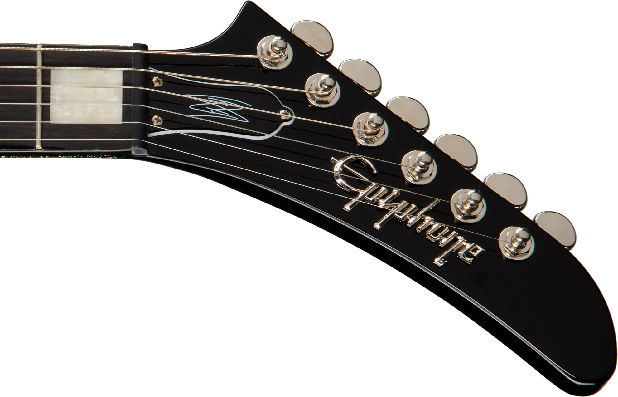 Epiphone Lzzy Hale Explorer Custom Signature 2h Ht Eb - Black Diamond Holographic Sparkle - Guitare Électrique MÉtal - Variation 4