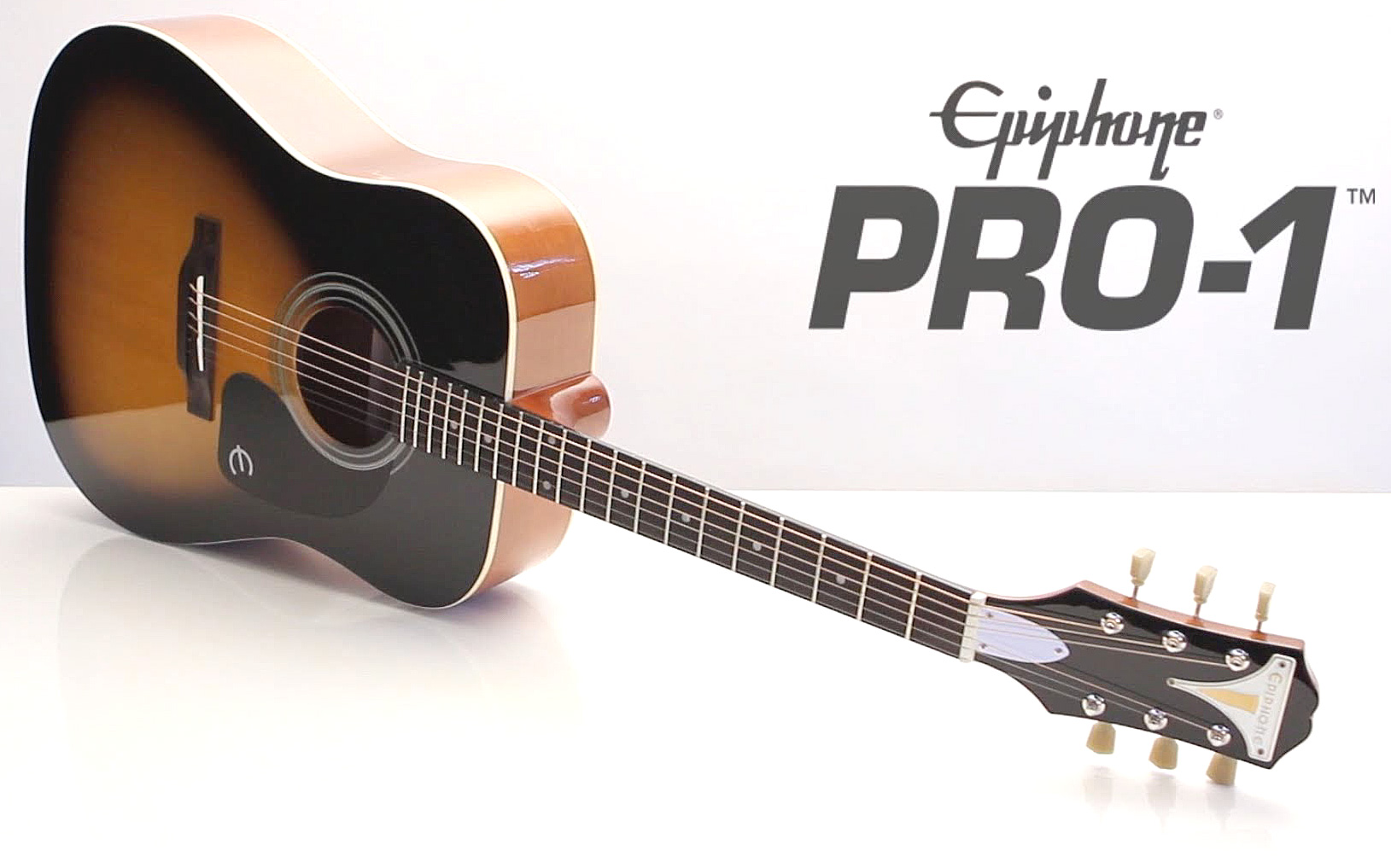 Epiphone Pro-1 Acoustic Dreadnought Epicea Acajou 2016 - Vintage Sunburst - Guitare Acoustique - Variation 2