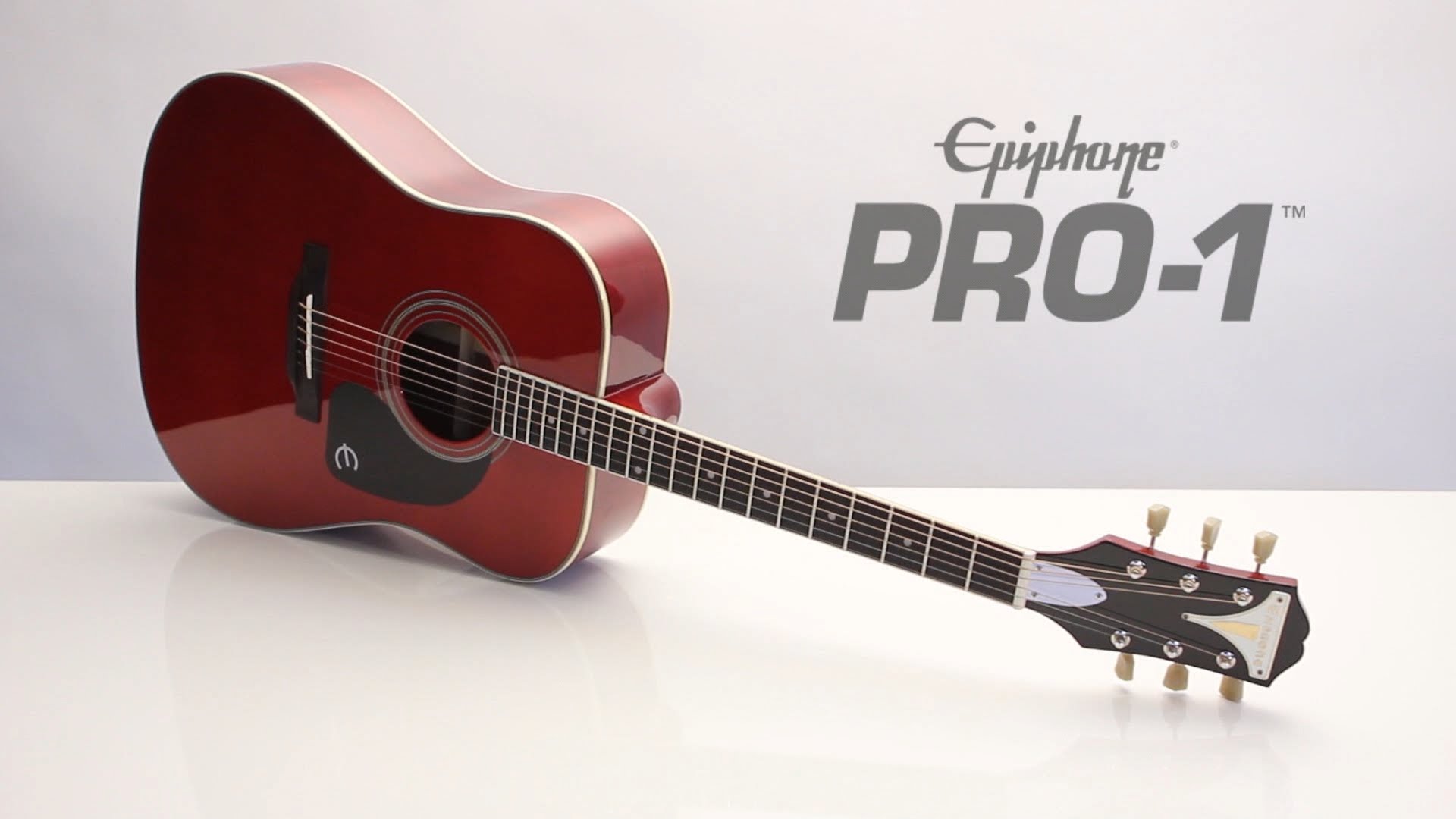 Epiphone Pro-1 Acoustic Dreadnought Epicea Acajou 2016 - Wine Red - Guitare Acoustique - Variation 2