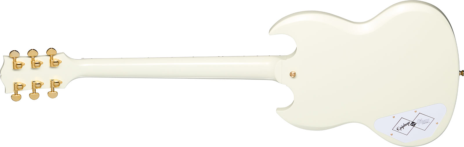 Epiphone Sg Les Paul Custom 1963 Maestro Vibrola Inspired By 2h Trem Eb - Vos Classic White - Guitare Électrique Double Cut - Variation 1