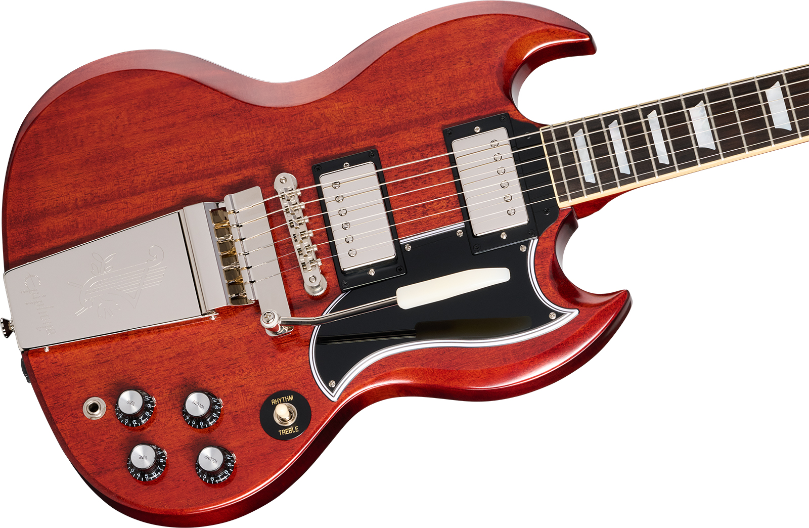 Epiphone Sg Standard 1964 Maestro Vibrola Reissue Ins.by.g.c 2h Gibson Trem Rw - Cherry Red - Guitare Électrique Double Cut - Variation 3