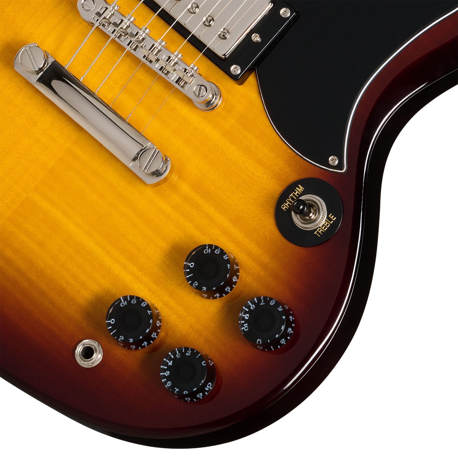 Epiphone Sg Tribute Plus Lh Gaucher Ibg 2h Ht Lau - Vintage Sunburst - Guitare Électrique Double Cut - Variation 3