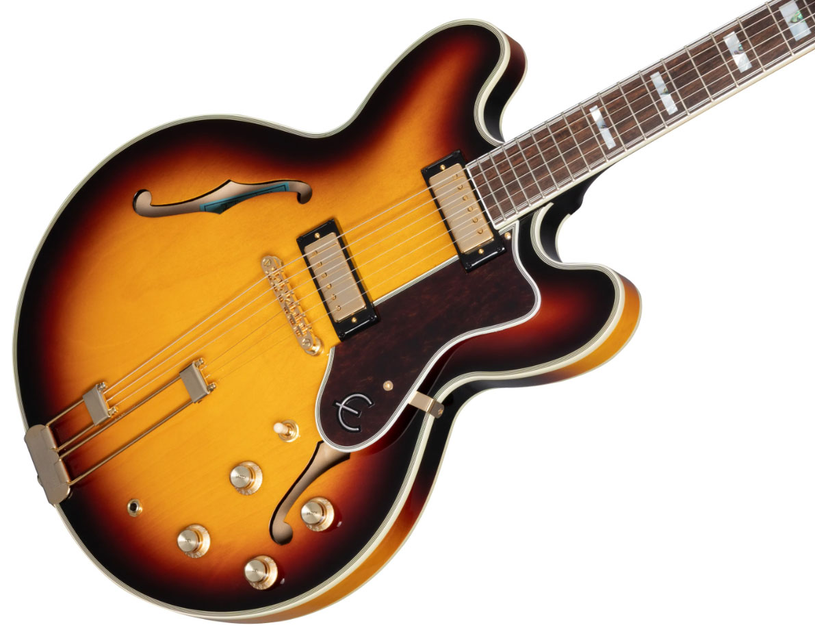 Epiphone Sheraton Archtop 2mh Ht Lau - Vintage Sunburst - Guitare Électrique 1/2 Caisse - Variation 3