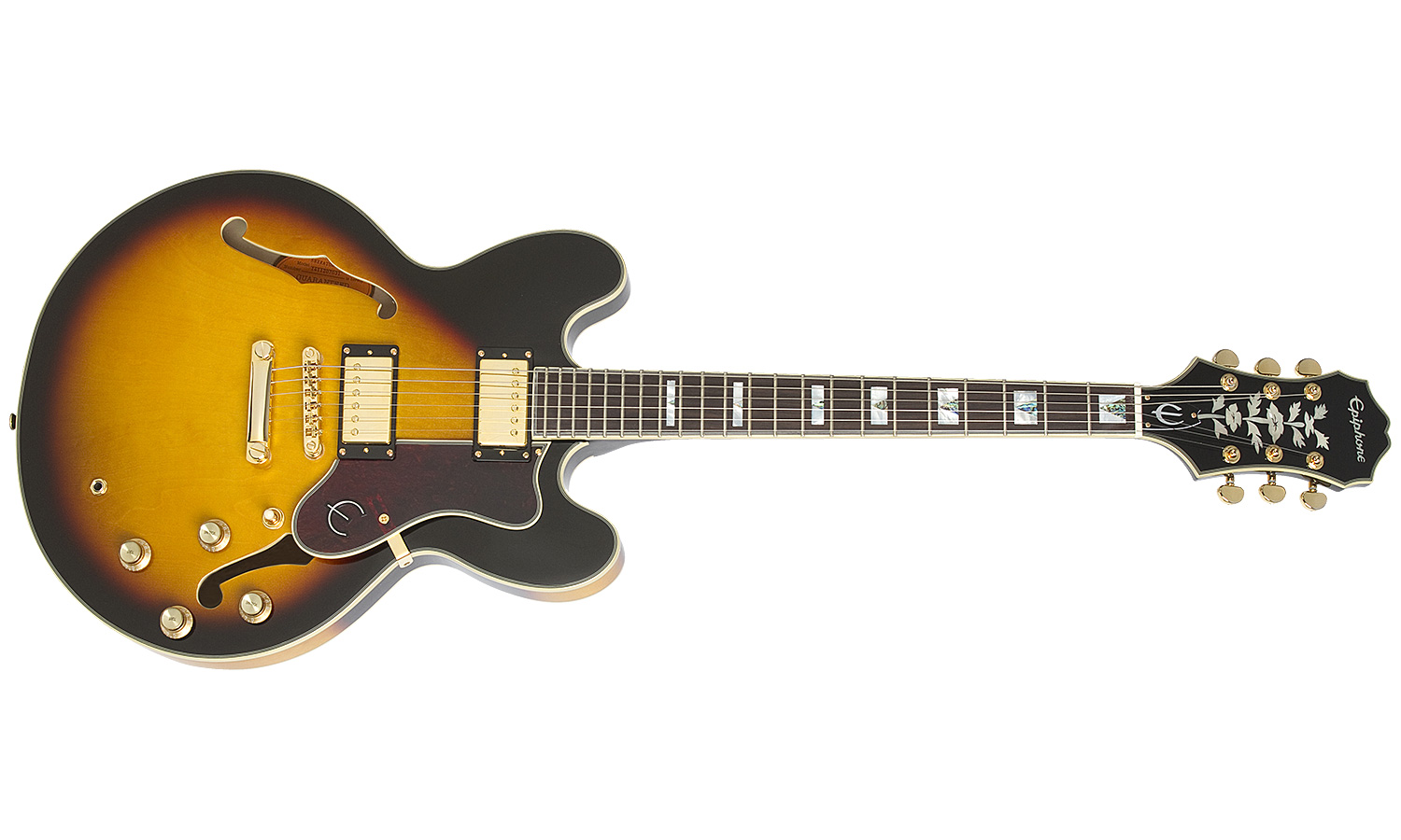 Epiphone Sheraton Ii Pro 2018 2h Ht Pf - Vintage Sunburst - Guitare Électrique 1/2 Caisse - Variation 1