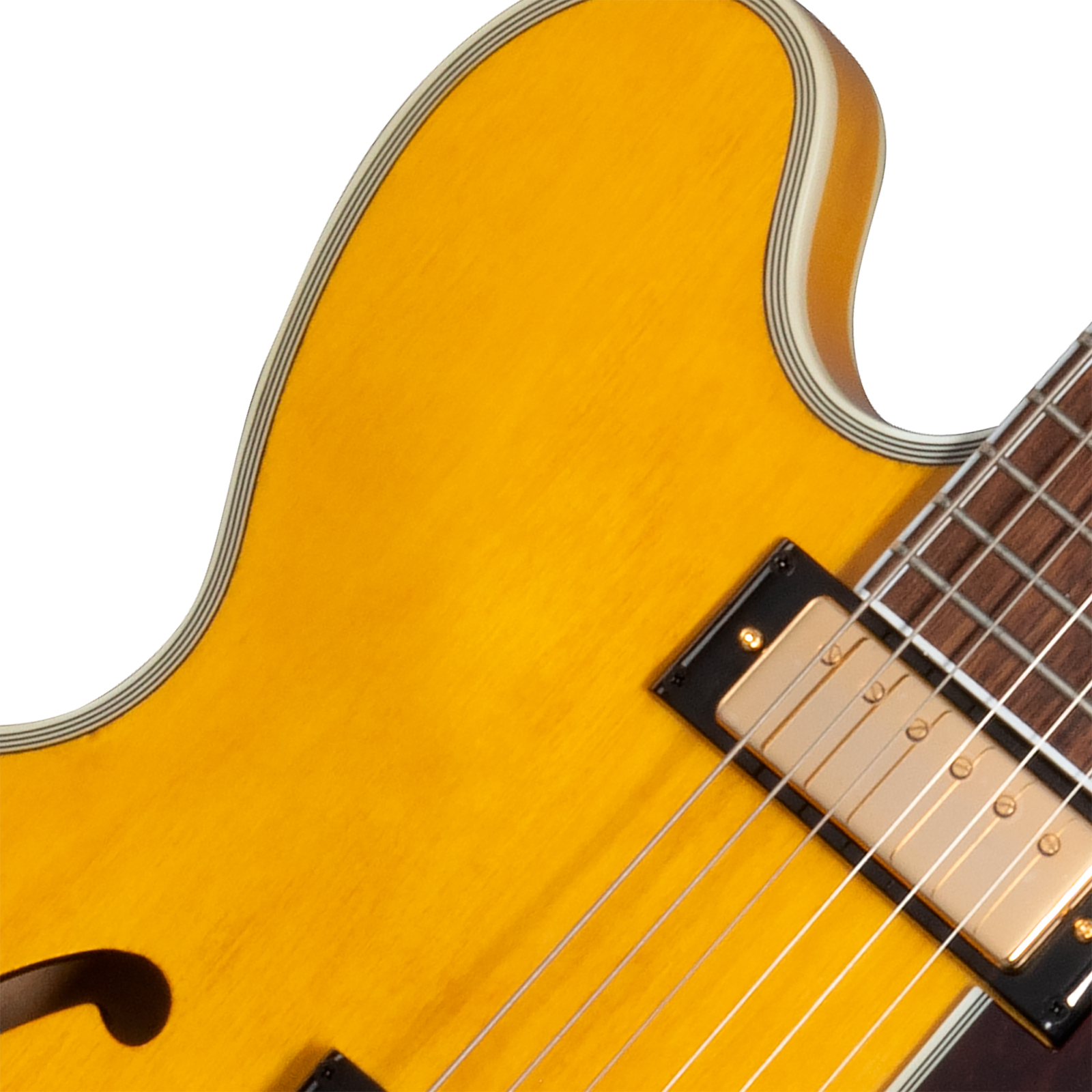 Epiphone Sheraton Lh Original Archtops Gaucher 2mh Ht Rw - Natural - Guitare Électrique 1/2 Caisse - Variation 2