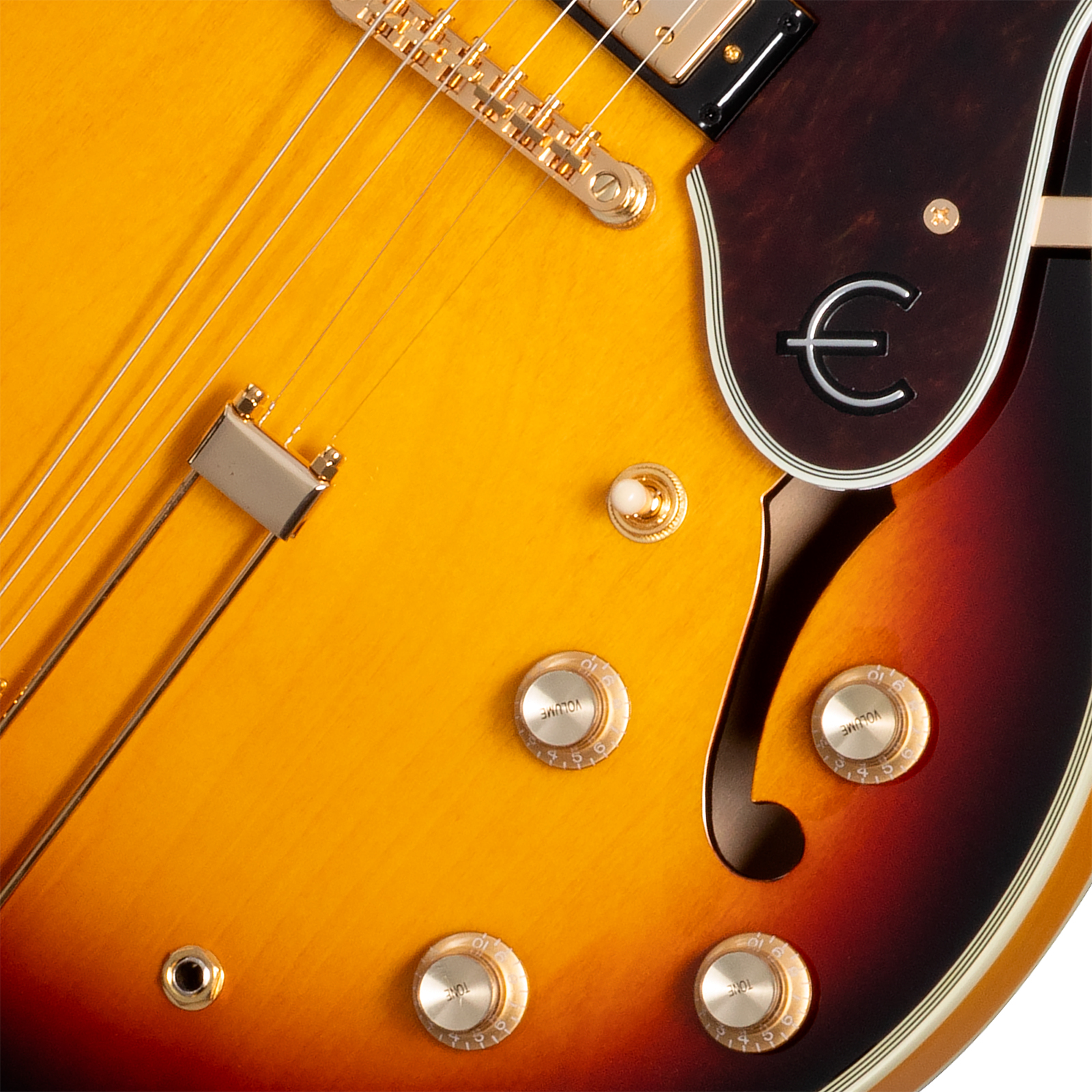 Epiphone Sheraton Lh Original Archtops Gaucher 2mh Ht Rw - Vintage Sunburst - Guitare Électrique 1/2 Caisse - Variation 3