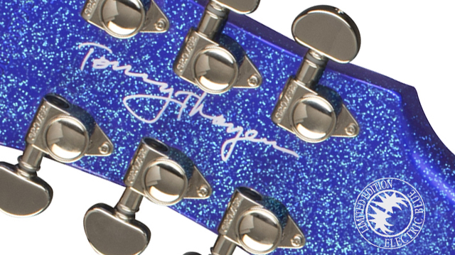 Epiphone Tommy Thayer Les Paul Electric Blue Outfit Signature 2h Ht Lau - Blue - Guitare Électrique Single Cut - Variation 3