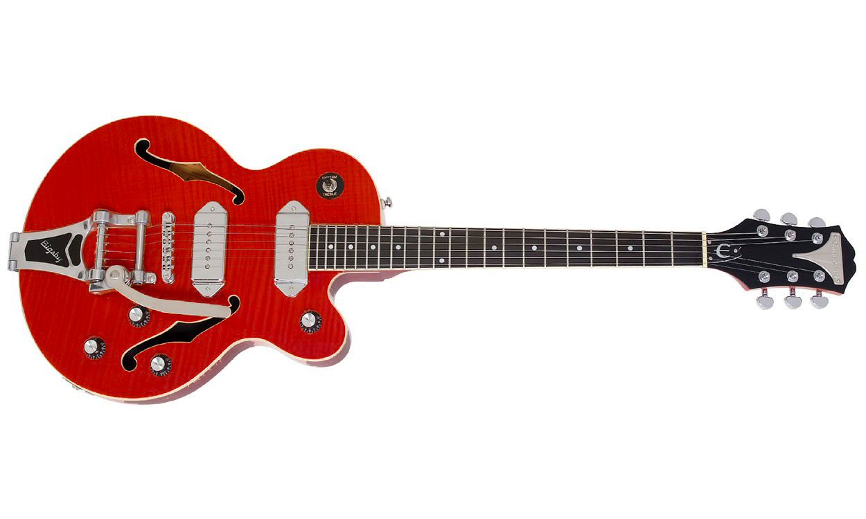 Epiphone Wildkat Ltd Bigsby - Wine Red - Guitare Électrique 1/2 Caisse - Variation 1