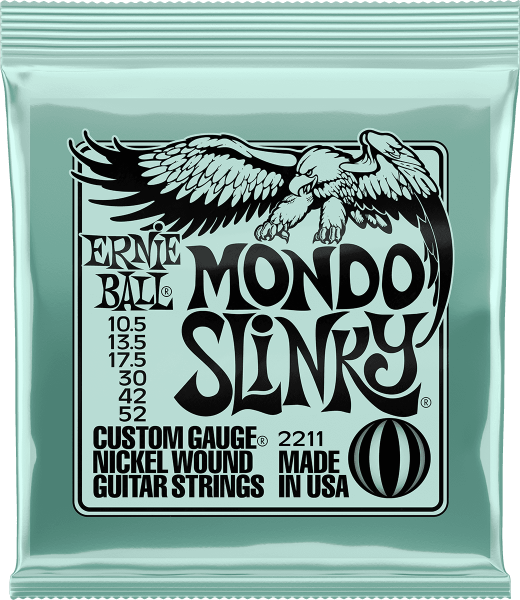 Cordes guitare électrique Ernie ball P02211 Electric Guitar 6-String Set Mondo Slinky Nickel Wound 10.5-52 - Jeu de 6 cordes