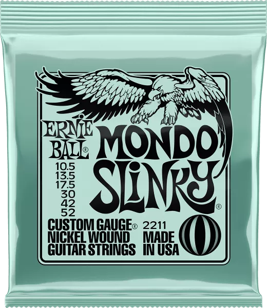 Cordes guitare électrique Ernie ball P02211 Electric Guitar 6-String Set Mondo Slinky Nickel Wound 10.5-52 - jeu de 6 cordes