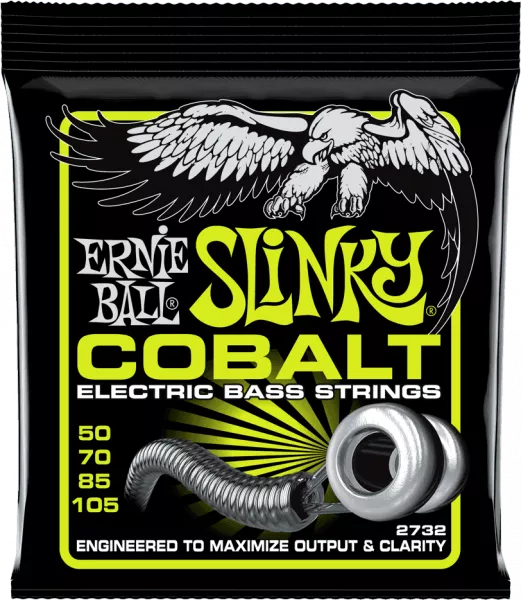 Cordes basse électrique Ernie ball Bass (4) 2732 Slinky Cobalt 50-105 - Jeu de 4 cordes