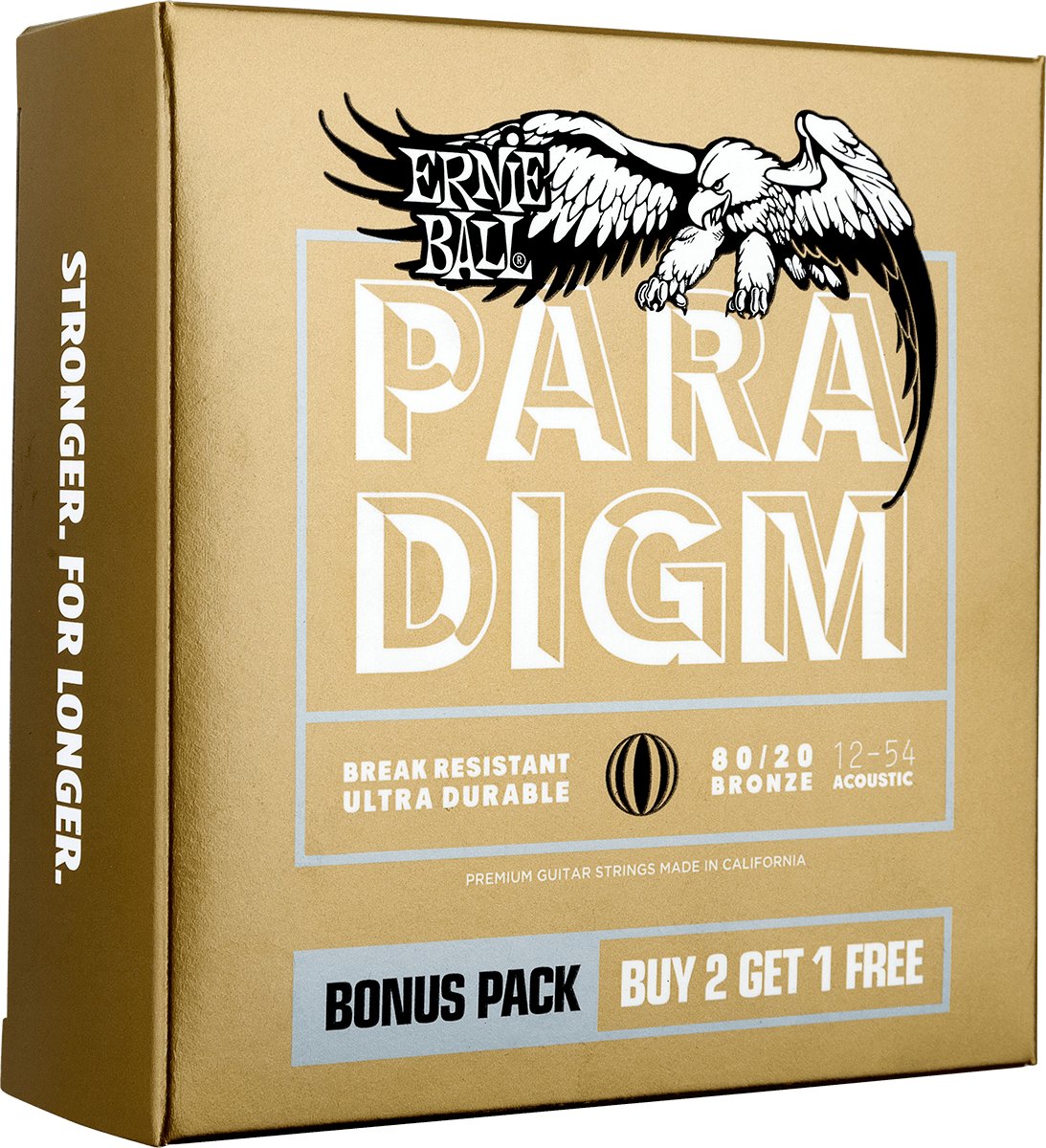 Ernie Ball Jeu De 6 Cordes Folk (3x Set) 3326 Paradigm 80/20 12-54 - Cordes Guitare Acoustique - Variation 1