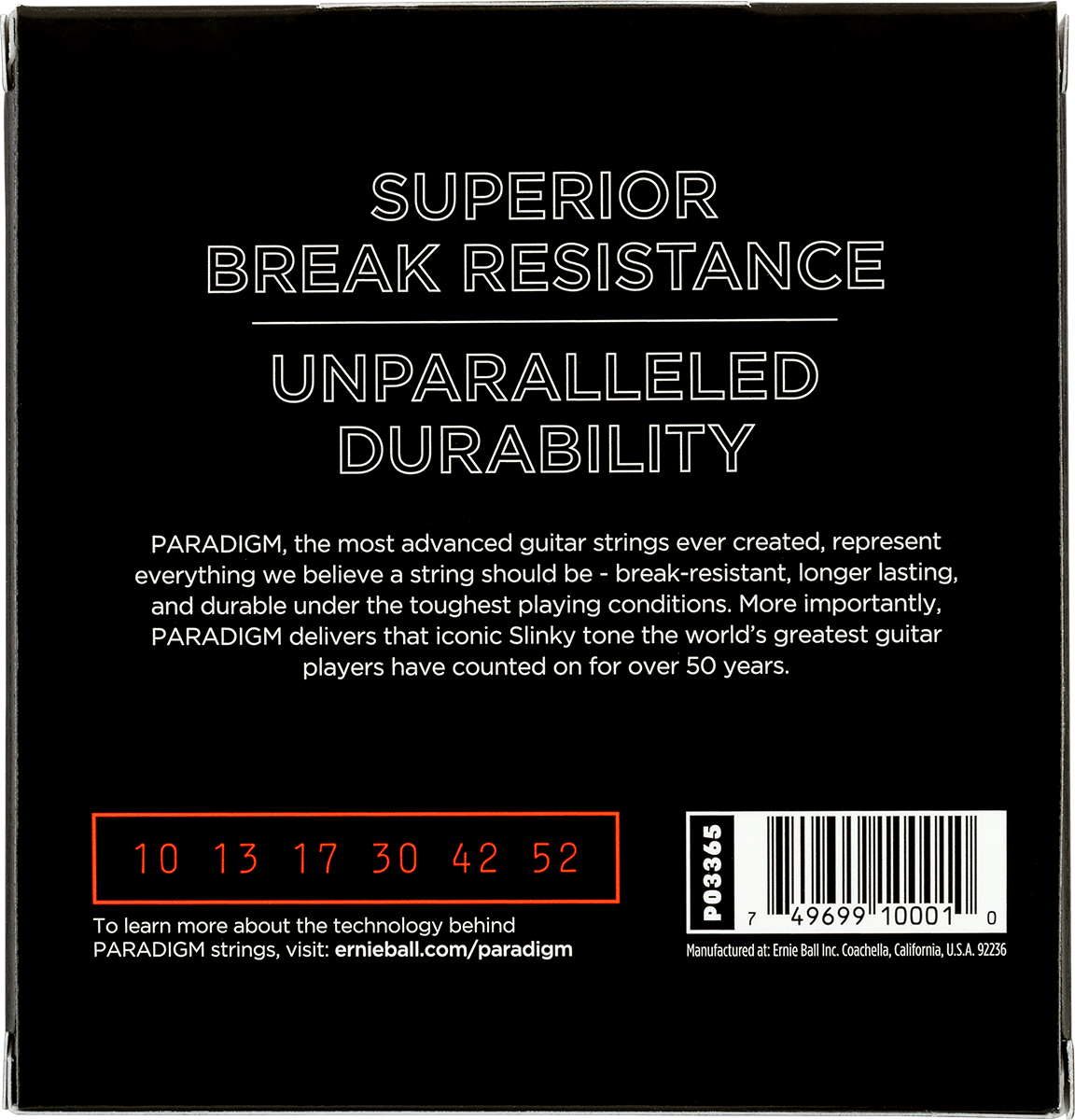 Ernie Ball Jeu De 6 Cordes Electric (3x Set) 3365 Paradigm Slinky 10-52 - Cordes Guitare Électrique - Variation 2