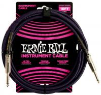 Braided Instrument Cable Straight/Straight 10ft - Purple Black
