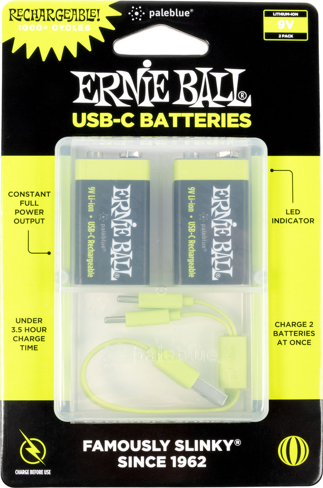 Ernie Ball 9642 - 9v Rechargeable Via Usb-c - Pile / Accu / Batterie - Main picture