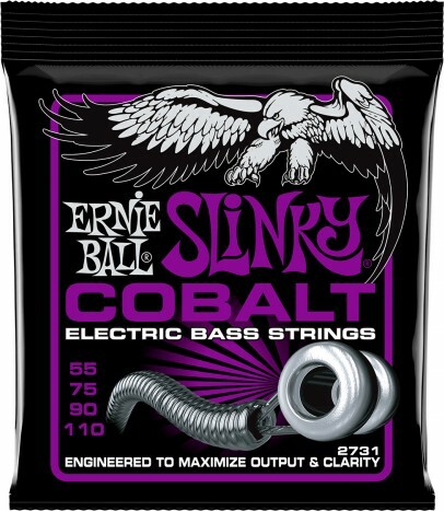 Ernie Ball Jeu De 4 Cordes Bass (4) 2731 Slinky Cobalt 55-110 - Cordes Basse Électrique - Main picture