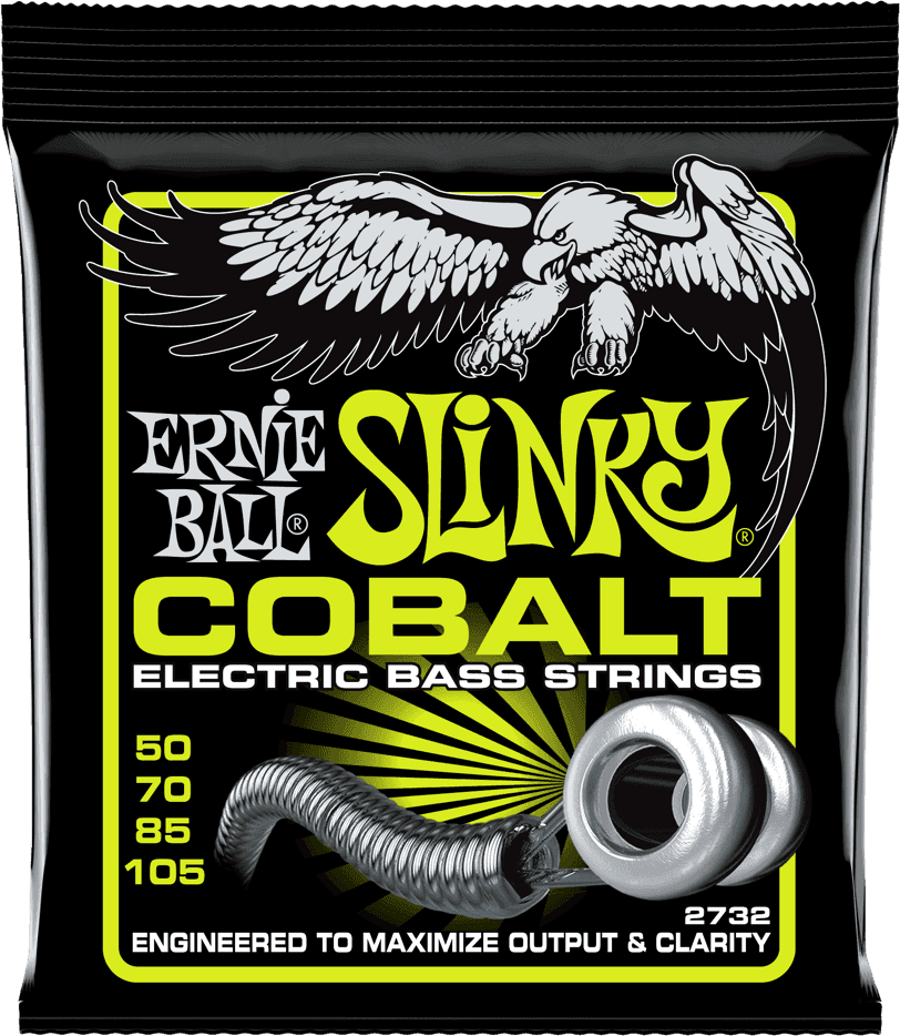 Ernie Ball Jeu De 4 Cordes Bass (4) 2732 Slinky Cobalt 50-105 - Cordes Basse Électrique - Main picture