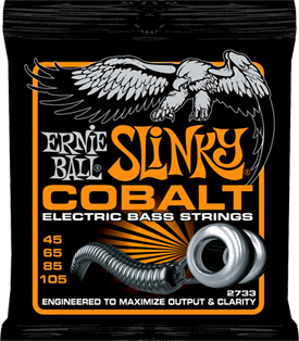 Ernie Ball Jeu De 4 Cordes Bass (4) 2733 Slinky Cobalt 045-105 - Cordes Basse Électrique - Main picture