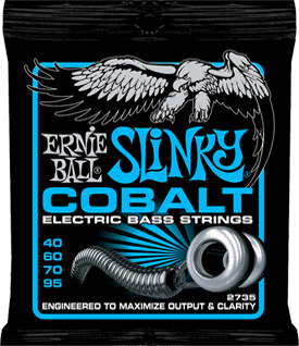 Ernie Ball Jeu De 4 Cordes Bass (4) 2735 Slinky Cobalt 040-095 - Cordes Basse Électrique - Main picture