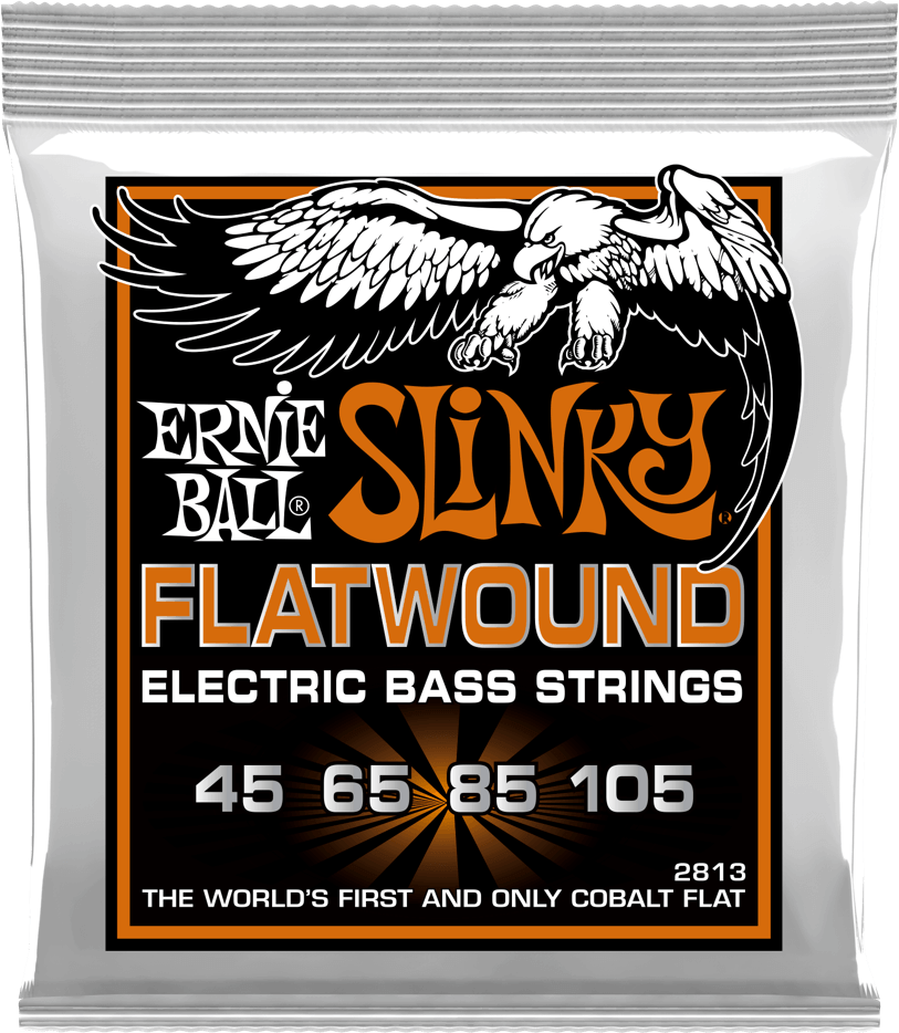 Ernie Ball Jeu De 4 Cordes Bass (4) 2813 Slinky Flatwound 45-105 - Cordes Basse Électrique - Main picture