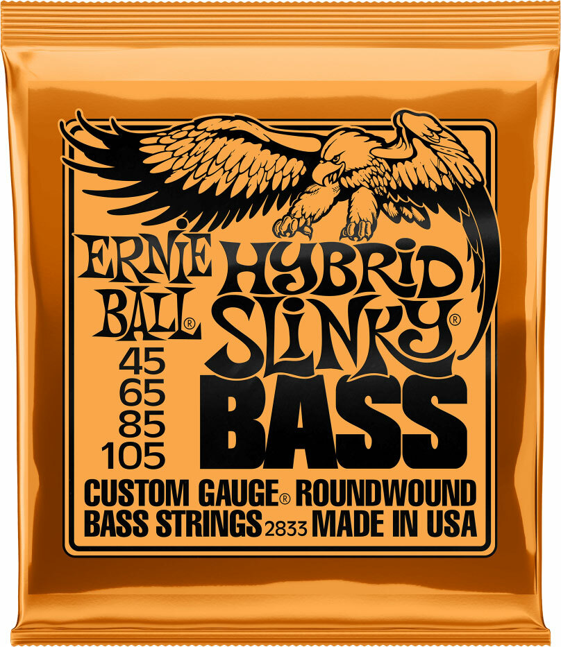 Ernie Ball Jeu De 4 Cordes Bass (4) 2833 Hybrid Slinky Bass 45-105 - Cordes Basse Électrique - Main picture