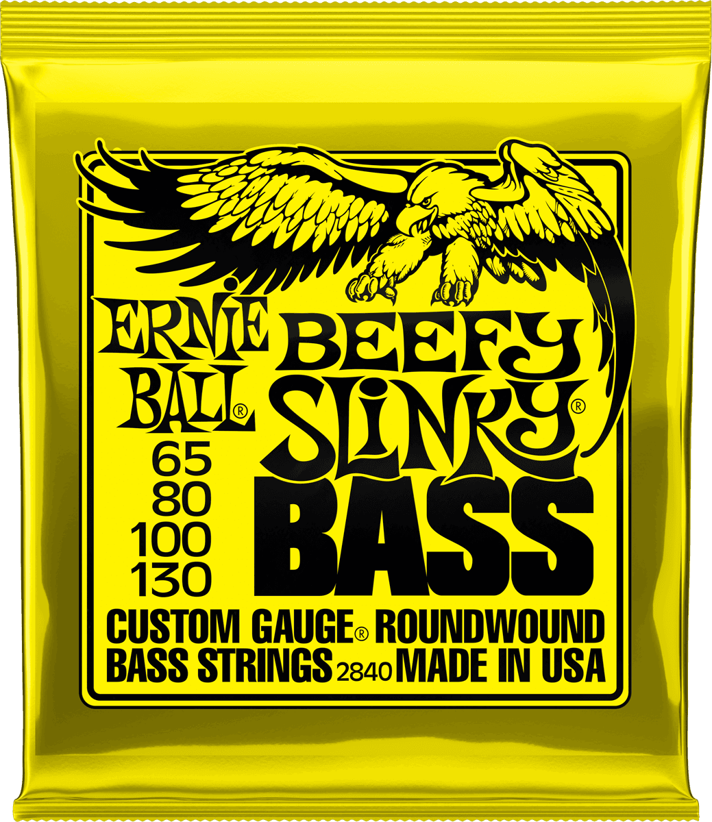 Ernie Ball Jeu De 4 Cordes Bass (4) 2840 Beefy Slinky 65-130 - Cordes Basse Électrique - Main picture