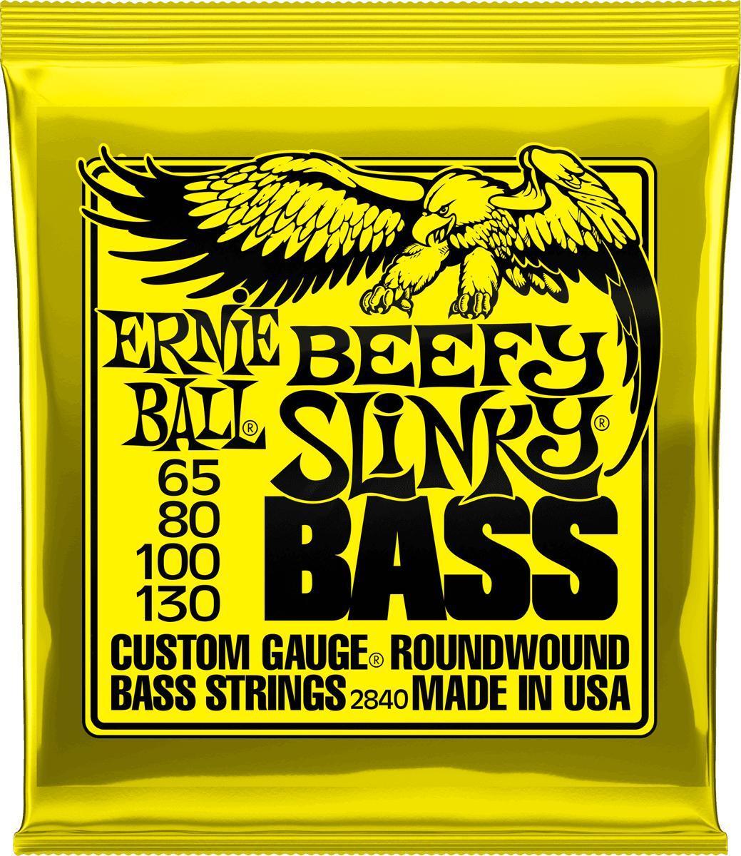 Cordes basse électrique Ernie ball Bass 2840 Beefy Slinky 65-130 - Jeu de 4 cordes
