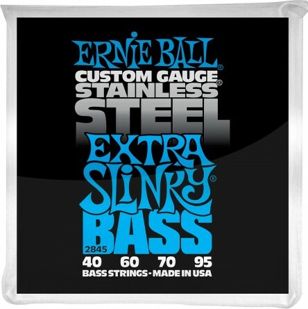 Ernie Ball Jeu De 4 Cordes Bass (4) 2845 Custom Gauge Stainless Steel Extra Slinky - Cordes Basse Électrique - Main picture