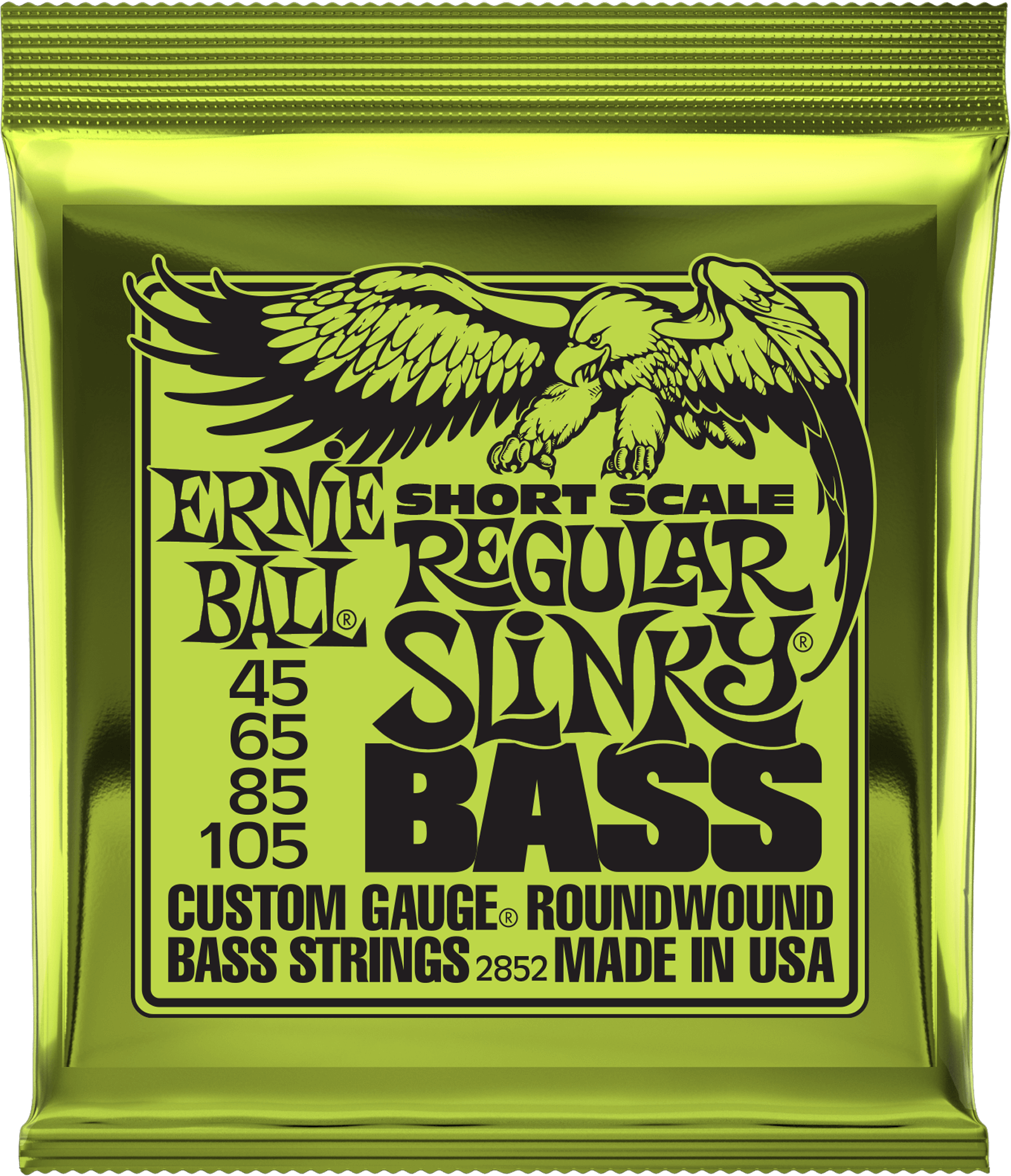 Ernie Ball Jeu De 4 Cordes Bass (4) 2852 Regular Slinky Short Scale 45-105 - Cordes Basse Électrique - Main picture