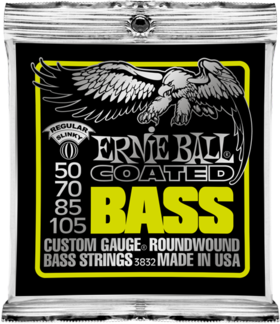 Ernie Ball Jeu De 4 Cordes Bass (4) 3832 Coated Regular Slinky 50-105 - Cordes Basse Électrique - Main picture