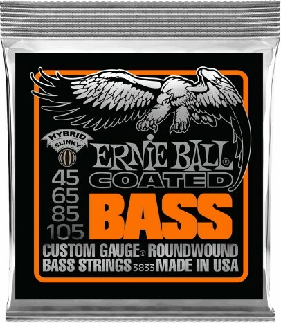 Ernie Ball Jeu De 4 Cordes Bass (4) 3833 Coated Hybrid Slinky 45-105 - Cordes Basse Électrique - Main picture