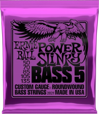 Ernie Ball Jeu De 5 Cordes Bass (5) 2821 Power Slinky 50-135 - Cordes Basse Électrique - Main picture