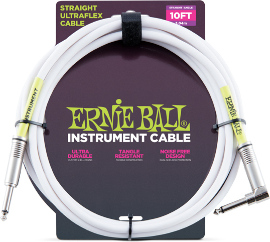 Ernie Ball Cables Instrument Classic Jack/jack CoudÉ 3m Blanc - CÂble - Main picture