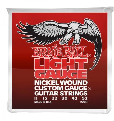 Cordes guitare électrique Ernie ball Electric (6) 2208 Nickel Wound Light 11-52 - Jeu de 6 cordes