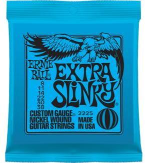 Cordes guitare électrique Ernie ball Electric (6) 2225 Extra Slinky 08-38 - Jeu de 6 cordes