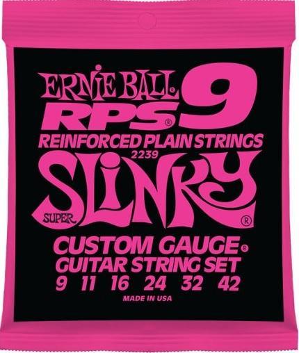 Cordes guitare électrique Ernie ball Electric (6) 2239 RPS-9 Super Slinky  9-42 - Jeu de 6 cordes