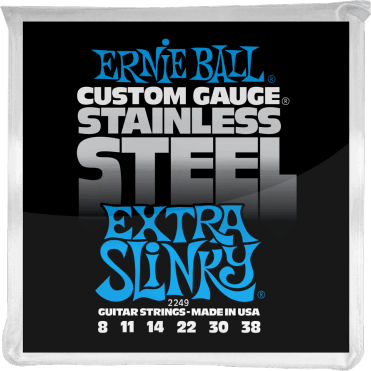 Ernie Ball Jeu De 6 Cordes Electric (6) 2249 Custom Gauge Stainless Steel Extra Slinky 8-38 - Cordes Guitare Électrique - Main picture