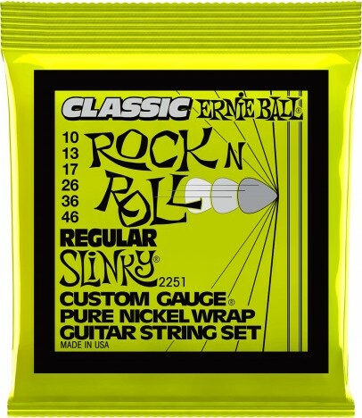 Ernie Ball Jeu De 6 Cordes Electric (6) 2251 Classic Rock N Roll Regular Slinky 10-46 - Cordes Guitare Électrique - Main picture