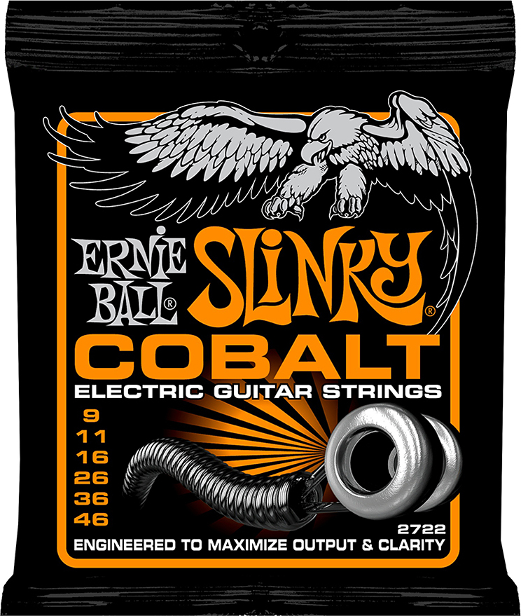 Ernie Ball Jeu De 6 Cordes Electric (6) 2722 Cobalt Hybrid Slinky 9-46 - Cordes Guitare Électrique - Main picture