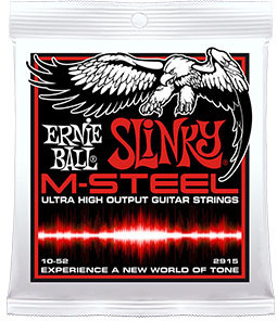 Ernie Ball Jeu De 6 Cordes Electric (6) 2915 Slinky M-steel High Ouput 10-52 - Cordes Guitare Électrique - Main picture