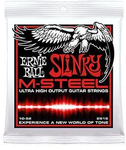 Cordes guitare électrique Ernie ball Electric (6) 2915 Slinky M-Steel 10-52 - Jeu de 6 cordes