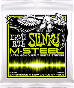 Ernie Ball Jeu De 6 Cordes Electric (6) 2921 Slinky M-steel High Output 10-46 - Cordes Guitare Électrique - Main picture