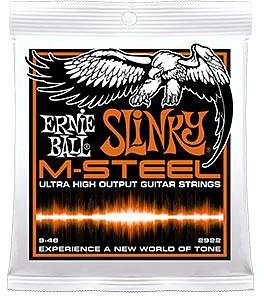 Cordes guitare électrique Ernie ball Electric (6) 2922 Slinky M-Steel 9-46 - Jeu de 6 cordes